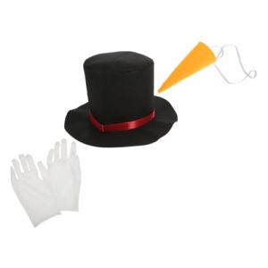 WRITWAA 1ensemble Costume De Pour De Décoration De Bonhomme Chapeau Nez Carotte Et Gants Pour Et Activités Hiver (Saieli, neuf)