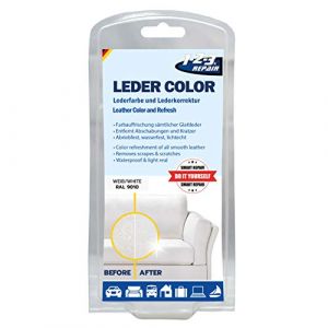 1-2-3 REPAIR&reg; - Teinture Cuir Blanc - Renovateur Cuir - Peinture Cuir et Teinture pour Cuir, canap&eacute; en Cuir comme Neuf - Peinture Cuir Blanc - Peinture pour Cuir Blanc - Renovateur Cuir Blanc 57ml (A.T.G GmbH & Co. KG, neuf)