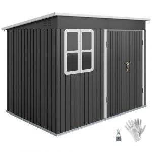 Outsunny Abri de jardin en m&eacute;tal 260 x 177 x 190 cm - 4,13 m&sup2; - Avec fen&ecirc;tre - Toit en appentis - Porte verrouillable - R&eacute;sistant aux intemp&eacute;ries (AOSOM-DE, neuf)