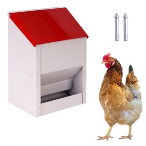 BREUAILY Mangeoire à Poule 4.5kg Mangeoire Automatique Pour Volaille en Acier Inoxydable Mangeoire Poules Suspendue Distributeur Graines Poules Exterieur (Yuecheng Store, neuf)