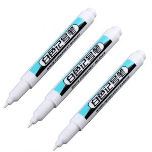 rujjftsy Lot de 3 marqueurs permanents blancs pour peinture acrylique blanche, marqueurs permanents pour papier noir, bois, tissu, verre, céramique, plastique (TaiYuanMoXiang, neuf)