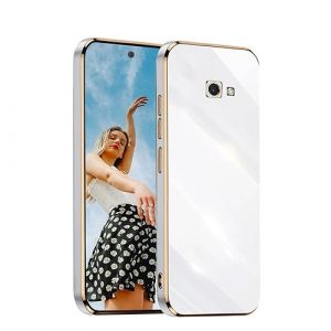 Kaywzo Antichoc Coque pour Samsung Galaxy J4+/J4 Plus,Housse de Brillant Placage TPU,Etui de Souple Silicone,Ultra Mince Mode Minimaliste Protection Cover Case,Blanc (Misyum, neuf)