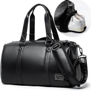 MATE ELAN Sac de Sport en PU Cuir 20L avec Compartiment &agrave; Chaussures - Imperm&eacute;able, Polyvalent pour Hommes et Femmes, Id&eacute;al pour Le Gym, Voyage Week-End et Bagage Cabine (YIFANSTORE, neuf)