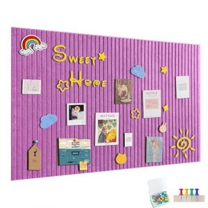 Grand tableau d'affichage autocollant en feutre - 60 x 40 cm - Tableau d'affichage d&eacute;coratif en feutre - 0,11 cm d'&eacute;paisseur - Pliable - Tableau m&eacute;mo - D&eacute;coration murale pour bureau, cuisine - Rose (yjspbsm-shop, neuf)