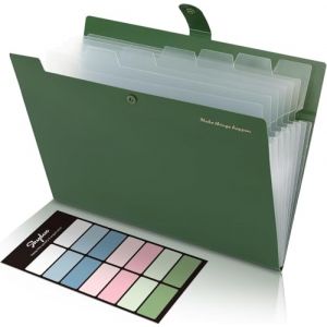 SKYDUE Trieur Document, Trieur 8 Compartiments A4, Dossier Rangement Documents Avec L'étiquettes, Rangement Papier/Pochette Document Pour Bureau, Maison, École(Vert olive) (SKYDUE-EU, neuf)