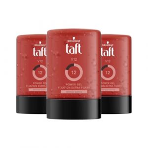 Schwarzkopf - Taft - Gel Cheveux - V12 Power Gel - Fixation Forte - Longue Dur&eacute;e - Tenue 24h - Coiffant Cheveux - Flacon 300 ml (Lot de 3) (PENNGUIN-FR, neuf)