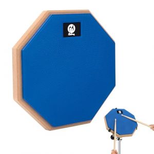 Yesaler Drum Pad Entra&icirc;nement 8 Pouces Tapis de Batterie Silencieux Pratique Practice Pad de Percussion avec Base en Bois pour Batteurs D&eacute;butants (Bleu) (itimiki O&Uuml;, neuf)