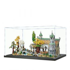 Vitrine en acrylique pour Lego 10316 Le Seigneur des Anneaux Rivendell Ch&acirc;teau Jeu de Construction, Bo&icirc;te Transparente Anti-Poussi&egrave;re - Vitrine Uniquement, Bo&icirc;te d'Exposition Compatible avec Lego (JSSHSTOP, neuf)