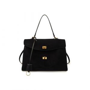 BFDSGWQ Sac cabas en daim pour femme, Sac bandoulière souple en daim, Sac à main, Grand sac bandoulière marron (Black,Large) (zhangxipei0724, neuf)