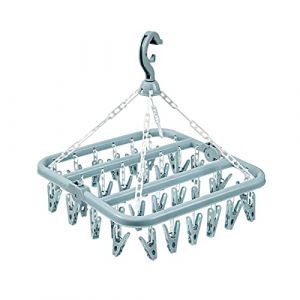 GmeDhc Etendoir Chaussette avec 32 Pinces, Etendoir Linge Interieur Ext&eacute;rieur Suspendre, Sechoir a Linge Rotatif Pliant, pour Chaussettes, sous-V&ecirc;tements et Petits V&ecirc;tements (GmeDhc, neuf)