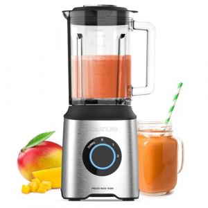Taurus - Blender Puissant Prior Inox 1500W | 2 Vitesses + Turbo | Carafe en Verre 2L | Lames 6 Fils | Acier Inoxydable | Base Antidérapante | Sans BPA, Noir, Métal (SDA Europe SLU, neuf)