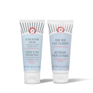 First Aid Beauty Ultra Repair Cream + Pure Skin Cleanser &ndash; Intense Hydration Moisturiser for Face + Body 56.7 g + Gentle Facial Cleanser 56.7 g &ndash; Safe for Sensitive Skin (First Aid Beauty UK, neuf)