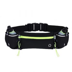 SANON Ceinture d'hydratation avec bouteilles d'eau, ceinture d'hydratation réfléchissante légère pour course à pied, randonnée, cyclisme, Vert, Mode (ylin2020, neuf)