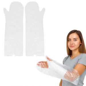 DIFLAX 2 Pièces Protège Bras Plâtre Adulte, Plastique transparent Protections pour Plâtre Imperméable Protection Bras Douche Couvre-main Plâtré Réutilisable Protège-plâtre Bras (SVF TUNDER PRICE, neuf)