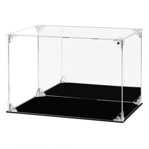 FHMIDIC Vitrine en acrylique, vitrine transparente avec dos miroir, protection contre la poussière, vitrine alternative en verre pour objets de collection, figurines, modèles, poupées, jouets (30 x 20 (Fhmidic US, neuf)