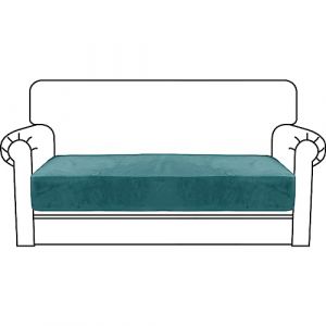 CHELZEN Housse de siège de canapé en Velours, Housse de siège élastique Haute, Housse de Protection pour Meubles, Fond élastique Doux antidérapant (2 siège, Paon Bleu) (CHELZEN EUSHOP, neuf)