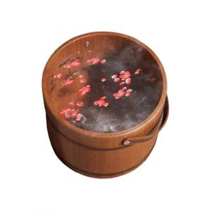 Bassine de Bain de Pieds en Bois &ndash; de Pieds en Bois Isol&eacute;e avec Base de Massage par Acupression, Bol de P&eacute;dicure Spa pour Trempage et Relaxation, Lavage et Utilisation en Sauna, Seau de Bai (haiboe, neuf)