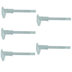 COLLBATH 5 Pièces règle de tatouage des sourcils règle de mesure des sourcils pochoir pour étriers pour sourcils outils pour le visage règle coulissante étriers de poche métal Grey (Murdoffi, neuf)