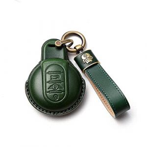 Ysbxitu Coque de clé télécommande à 3 Boutons avec Porte-clés pour BMW Mini Cooper S Cooper D Cooper SD Cooper One Convertible Clubman Works Countryman F54 F55 F56 F57 F60 - Vert (shenwansanfff, neuf)