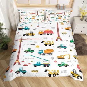 Ensemble de Literie Pour Pelleteuse 200x200 Parure de Lit Tracteur Machines Camions,Housse de Couette Véhicule de Construction Pour Enfants Garçons Ados,Housse Couette Equipment Truck Jaune Vert (Suzhou yiyanyun e-commerce Co., Ltd, neuf)