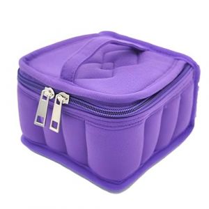 &Eacute;tui de rangement for huiles essentielles, 16 bouteilles, bo&icirc;te de parfum, organisateur de bouteilles, vernis &agrave; ongles, maquillage, cosm&eacute;tiques, sac de rangement, fermeture &eacute;clair lisse, violet(Purple (YUDENGSM, neuf)