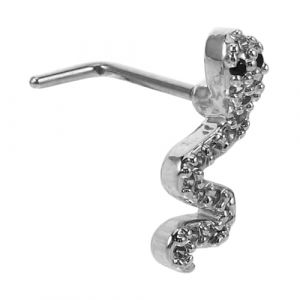 Gogogmee Anneau de Nez Serpent en Acier Inoxydable Zircon Piercing de Nez de L Argent&eacute; Bijou de Piercing Corporel pour Femmes Design Serpent Usage Quotidien (Xiaanmall, neuf)