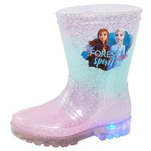 Disney – Bottes Wellington clignotantes La Reine des Neiges 2 avec Elsa et Anna - - bleu, 28 EU (Lora Dora, neuf)