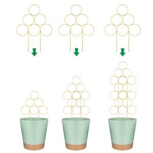 Lot de 4 treillis en m&eacute;tal pour plantes grimpantes &ndash; Support pour plantes grimpantes et fleurs grimpantes, treillis de jardin d'int&eacute;rieur pour plantes grimpantes (dor&eacute;) (foshanshixinglin, neuf)
