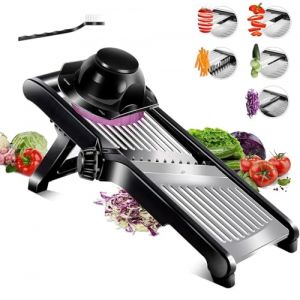Mandoline Cuisine Professionnelle, Coupe Legumes Multifonctions en Inox avec Epaisseur de Tranche R&eacute;glable, Mandoline de Cuisine Japonaise pour Julienne avec Prot&egrave;ge Main (Shopping Priv&eacute;-Livraison Rapide depuis la France, neuf)
