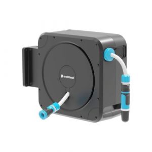 Cellfast Ensemble avec Enrouleur De Tuyau Automatique Support Mural Tuyau De Raccordement Buse De Nettoyage Raccord Rapide Et Connexion De Tuyau Ergo, Noir (ZOOM ICI, neuf)