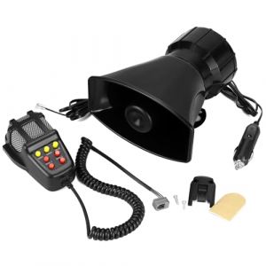 QWORK® Sirène de voiture avec 120 dB, 7 tons, connexion facile via allume-cigare, étanche pour camions, véhicules, bateaux 12 V (shavinglikes, neuf)