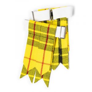 Flashes pour chaussettes de kilt pour hommes avec boucles lourdes ajustables, chaussettes unies et &agrave; carreaux pour kilt/Garter en laine acrylique pointu, taille unique (Eagle Threads, neuf)