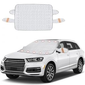 YUNZHISHIYE Couverture De Pare-Brise Magnétique，Protège Pare Brise Hiver，Couverture Pare Brise Voiture，Bache Pare Brise Anti Givre，Pliable Universel, Gel, Neige, Glace, Protection UV, 160x116 Cm (yunzhishiye, neuf)