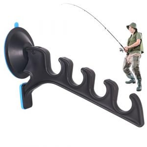BUNIQ Support de canne &agrave; p&ecirc;che &agrave; ventouse - Support de canne &agrave; p&ecirc;che pour camion &agrave; fen&ecirc;tre d'aspiration,Support &eacute;tag&egrave;res de canne &agrave; p&ecirc;che r&eacute;glable pour v&eacute;hicule, facile &agrave; d&eacute;placer pour Van, SUV (woodone, neuf)