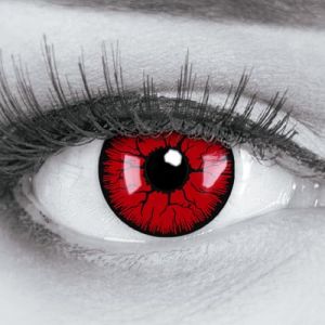 Lentilles couleur rouge noir - vampire metatron Pour Halloween, Shrovetide, Carnaval + étuis à lentilles de contact I 1 paire (2 pièces) I sans correction I 0,00 Dioptries MERALENS (MeralenS, neuf)