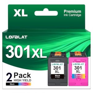 LOFBLAT 301 XL Cartouche d'encre Remplacement pour HP 301 XL Noir et Couleur Cartouche pour HP Envy 4500 4502 5530 pour HP DeskJet 2540 3050 pour HP OfficeJet 4630 (1 Noir 1 Couleur) (NICOVERVELO, neuf)