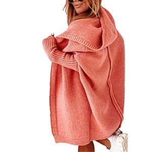 ORANDESIGNE Gilet Long Femme Hiver Cardigan Grande Taille Manches Longues Chic Tricot Grosse Maille &Eacute;l&eacute;gant Manteau Outwear D Orange XL (ORANNER EU, neuf)