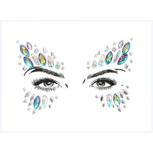 Autocollants double paupi&egrave;re 1 feuille &agrave; picotement Boh&ecirc;me Tribal Style Tribal Sticker Crystal Sticker Visage Et Eye Bijoux Front Stage Decor Autocollant de tatouage temporaire Autocollants &agrave; double p (钟祥市微琼维商贸有限公司, neuf)
