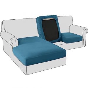 BXFUL Housses de Coussin de Siège de Canapé en Velours Extensible, Housse de Protection, Housses de Coussin de Canapé de Remplacement pour Coussin Individuel (Housse de Dossier,Paon Bleu) (ZIQIONG, neuf)