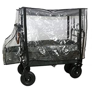 Housse de pluie pour charrette à bras Housse de pluie universelle adaptée aux charrettes à bras avec toit en PEVA PVC recyclable respectueux de l'environnement et sans phtalate (Elternstolz, neuf)
