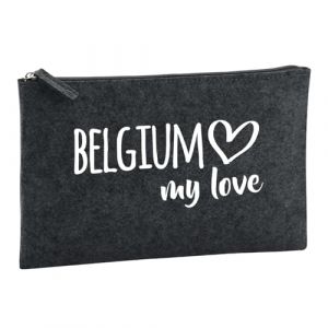 Huuraa trousse de toilette Belgium my love Trousse de toilette cadeau en feutre anthracite 1 litre Belgium my love Pr&eacute;sent (Hellweg Handelsbetrieb Soest, neuf)
