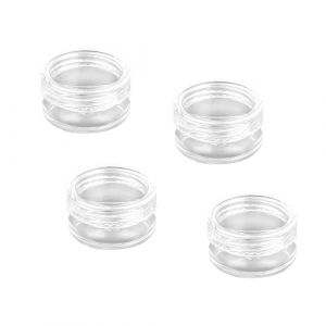 Contenants Cosmétiques, 4 Pièces Pots D'échantillons de Voyage, Petite Pots Ronds Clairs Vides, Mini Pots Cosmétiques Vide, pour Crème, Échantillons, Poudre, Baume à Lèvres (FYACCD EU, neuf)