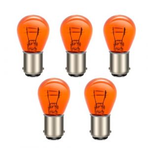 SOFOC BA15D P21W Ampoules Pour Voiture/Moto Clignotants Feu De Freinage Feu De Brouillard Arrière S25 12V 21W Jaune Feux De Route/De Croisement Conception 5Pcs (Sofoc-EU, neuf)