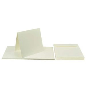 Netuno Lot de 50 cartes pliantes avec enveloppe, cartes pliantes, crème blanches, enveloppes carrées, crème, carrées, enveloppes (netuno, neuf)