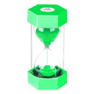 SuLiao Hourglass Sablier 20 minutes vert - Minuteur coloré - Minuteur pour enfants - Pour l'école, le brossage des dents des enfants, la crèche, le bureau, la maison, la décoration, les jeux, la salle (SULIAO-EU, neuf)
