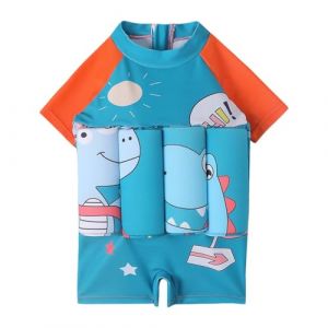 POIUIYQA Maillot De Bain Bouée Intégré Bebe Fille Flotteur Piscine Maillots Bébé Garçon Bouee Flottant Enfant Gilet Natation Sauvetage Flottaison Plouf Dinosaure Brassard Garcon 1-4 ans (HIKLASbien, neuf)