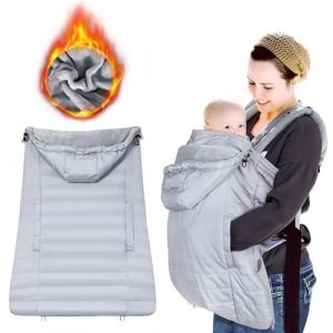 Orzbow Couverture de Portage B&eacute;b&eacute;, Imperm&eacute;able Couverture Porte Bebe Hiver, Partie Sup&eacute;rieure Amovible, Doublure Chaude en Polaire Corail, Poche Frontale, L&eacute;ger & Lavable en Machine, Gris Clair (Orzbow Official Store, neuf)