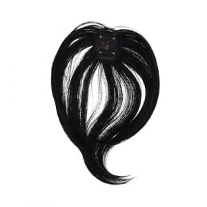 Gatuida Perruque Femme Noire Naturelle &agrave; Frange Top Hairpiece Ajustable Perruque Courte Fluffy pour Cosplay Punk et Halloween Style Rideau Mi-long Adaptable (Brandon Zou, neuf)