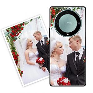 Sunrive Coque personnalis&eacute;e Compatible avec Honor Magic5 Lite 5G/Honor X9A, Personnalisable avec Votre Propre Image, PhotoTexte, DIY HD &Eacute;tui[Bordure TPU+Dos Verre Tremp&eacute; Design]+Protection &Eacute;cran (sunrive, neuf)