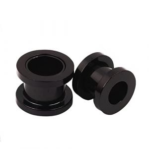 Homxi 2Pi&egrave;ces Piercing Oreille Ecarteur Acier Inoxydable,Tente Tunnel 18mm Oreille Rond Simple Tunnel Ecarteur Oreille Noir (HomXie, neuf)
